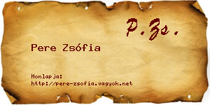 Pere Zsófia névjegykártya