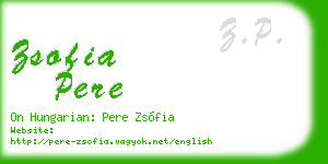 zsofia pere business card